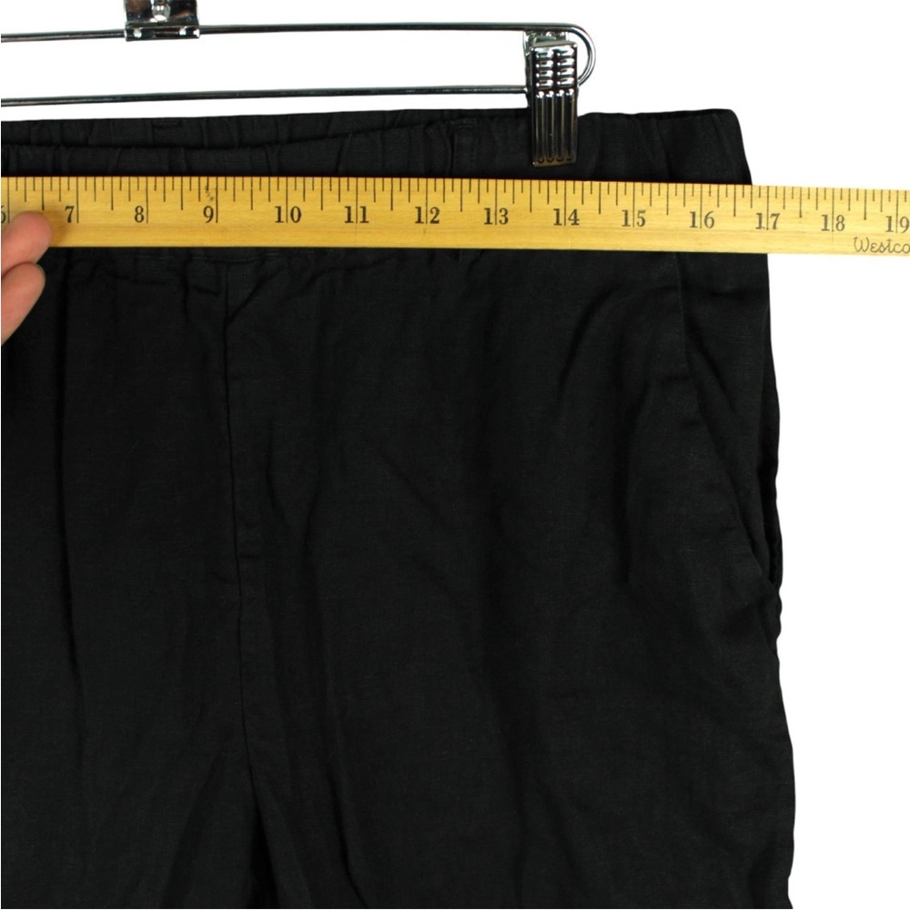 Quince 100% Linen Cropped Straight Leg Pants Womens Medium 32x26 Black Casual - Picture 10 of 10